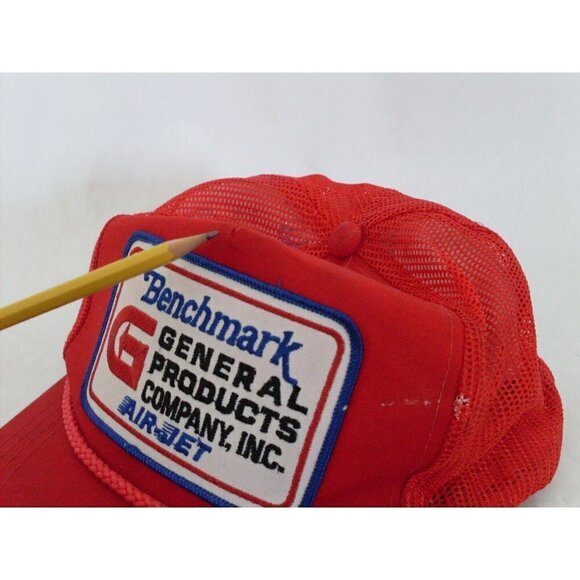 Vintage Benchmark General Products Company Air Jet Embroidered Mesh Snapback Hat - Picture 6 of 7
